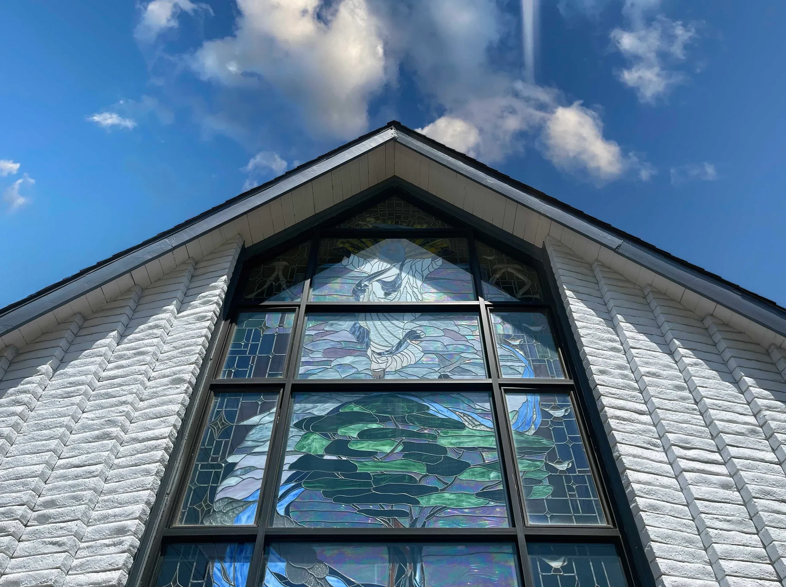 Church stained glass facade exterior